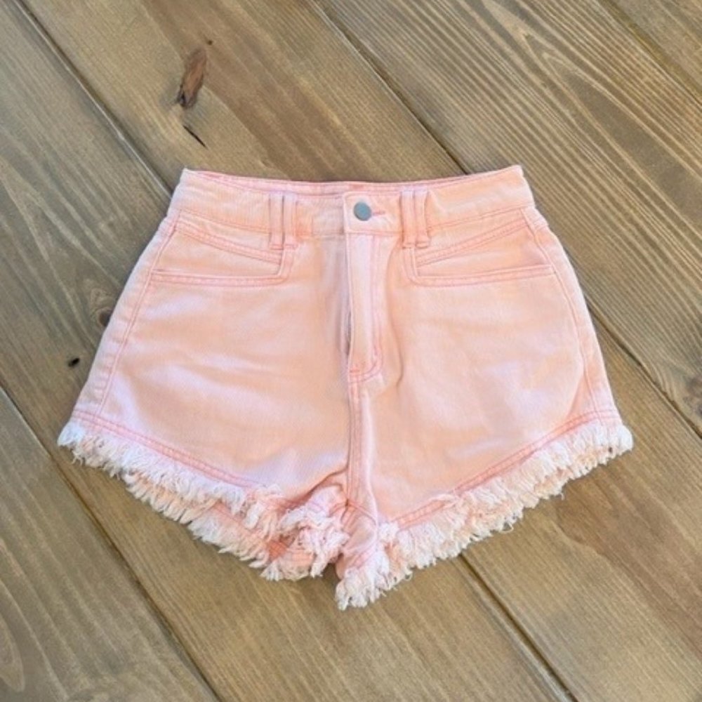 Pink jean shorts